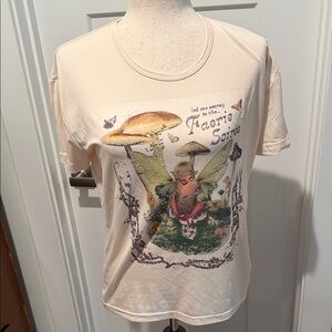 Faerie Soirée Graphic Tee - Cream Short Sleeve Top